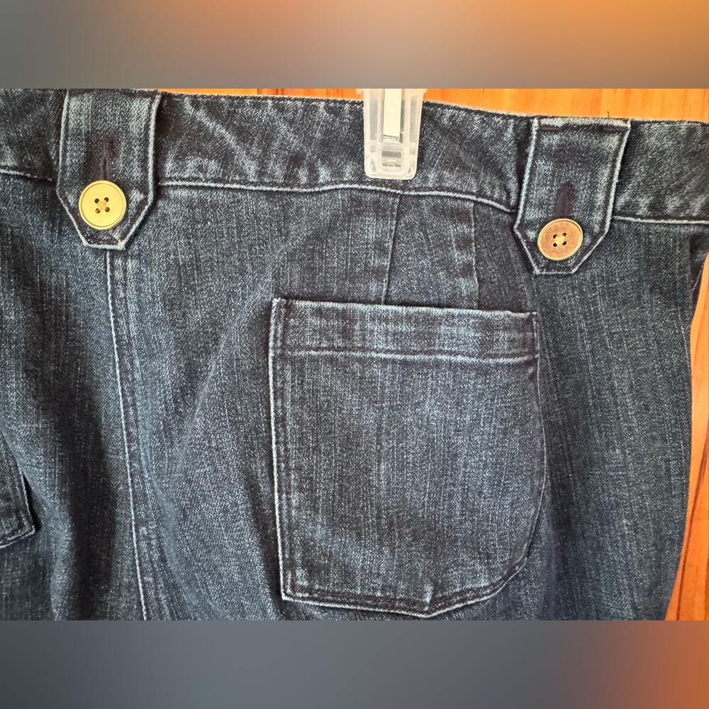 Talbots Indigo Denim Jeans with Gold Button Accents, Size 20W - Picture 3 of 8